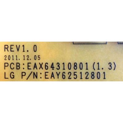 FUENTE DE PODER PARA TV LG / NUMERO DE PARTE 62512801 / EAY62512801 / EAX64310801 / LGP55H-12LPB / PLDK-L102A / 3PAGC10077A / MODELOS 55G2-UG / 55LN5400-UA / 55LM4600-UC / 55LM4700-UE / 55LM5800-UC / 55LM6200-UE / 55LS4500-UD / 55LS4600-UA / 55LS5700-UA - Imagen 3